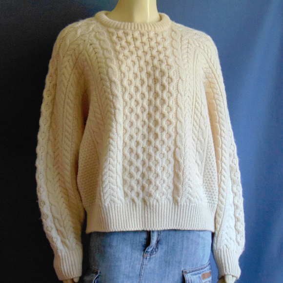 Carraig Donn Sweaters - Carraig Donn Aran Irish Wool Chunky Sweater XL